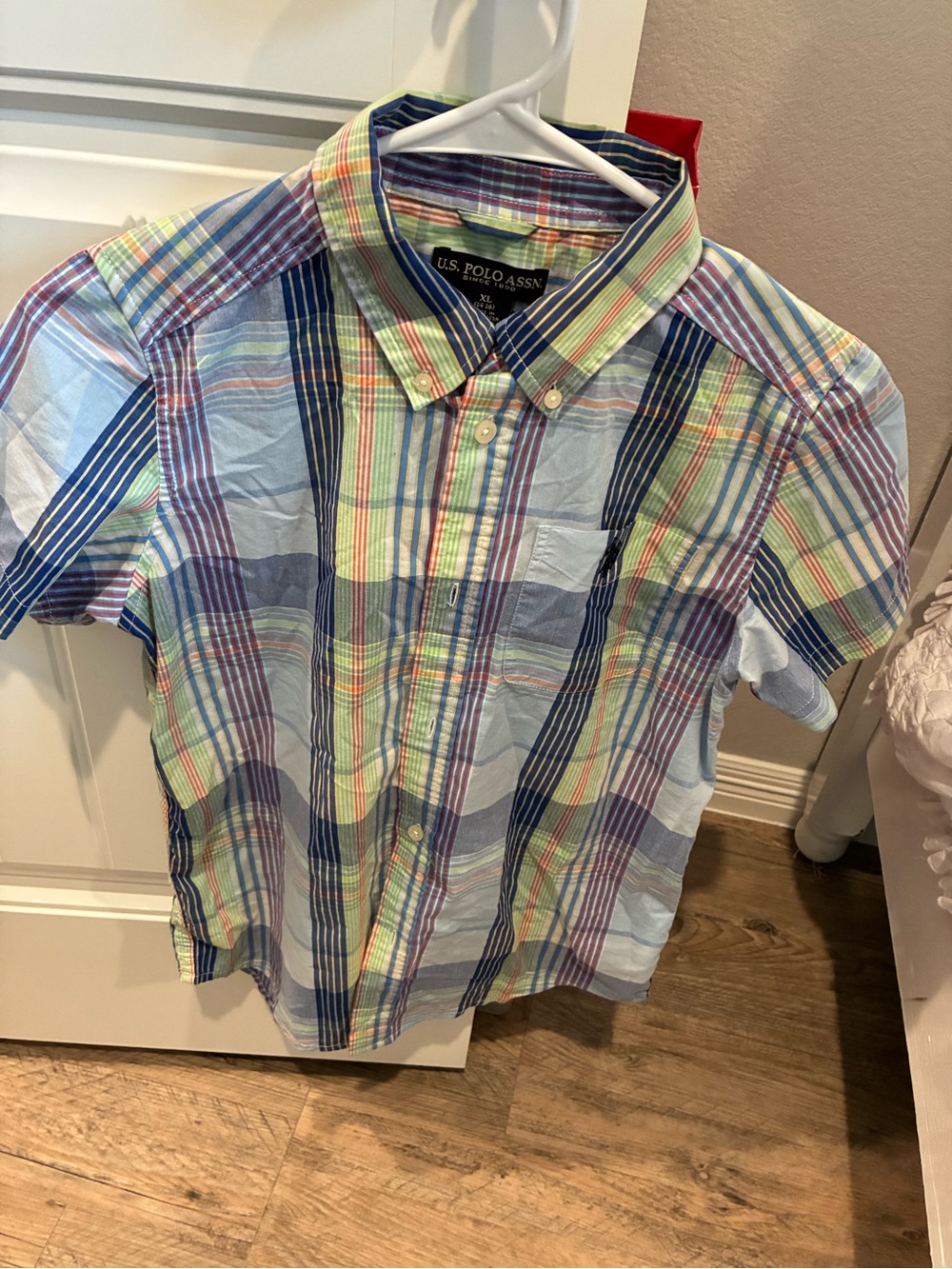U.S. Polo Assn. Teens 14-16 Short-Sleeve Plaid Button-Down Shirt -